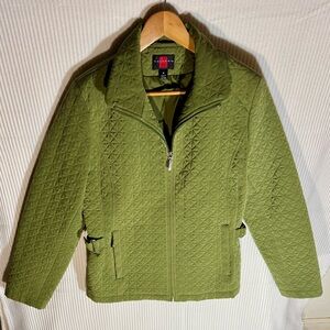 Gallery New York Quilted Lightweight Jacket - Olive Green - Size Medium
